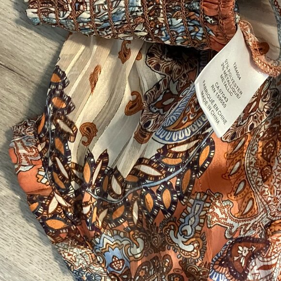 Joie Floral Print Smocked Waist Blouse Short Sleeve Size Small - Picture 3 of 6